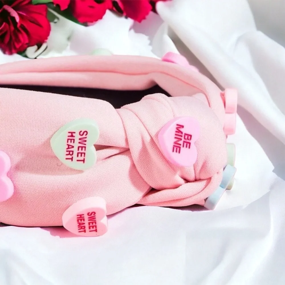 Brand New Valentine's Day Headbands - Adorned with Conversation Hearts, 5 Colors